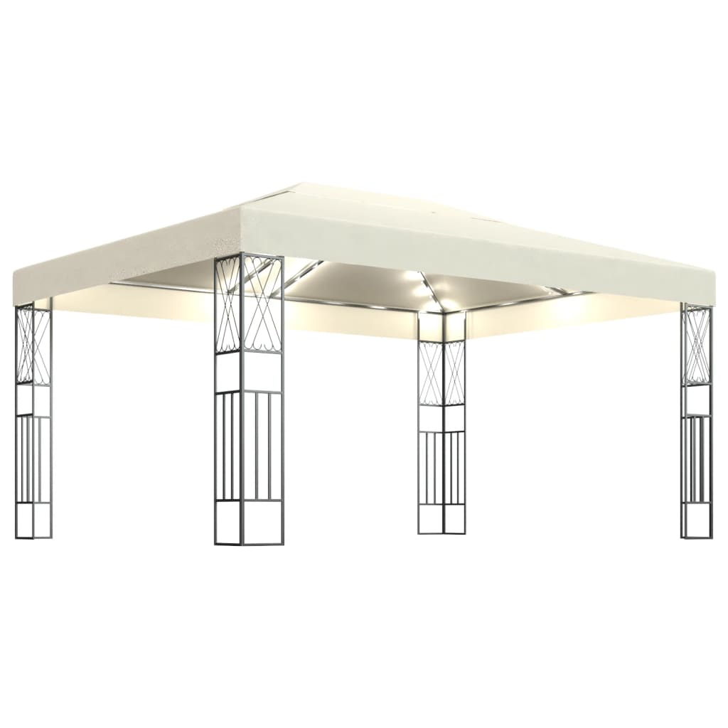 Vidaxl Arbor med LED Light Garland 3x4 M Stoff Cream-Colored