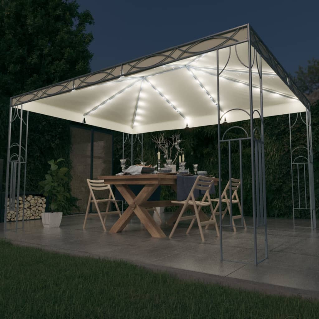 Arbor vidaxl avec guirlande légère à LED 400x300 cm de couleur crème