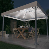 Vidaxl Arbor con ghirlanda leggera a LED 300x300 cm Crema in alluminio