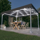 Vidaxl Arbor med LED -lys Garland 400x300 cm aluminium Antracittfarge