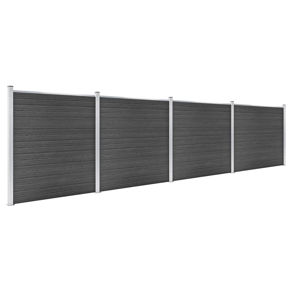 Vidaxl Zonkepanel agestallt 699x186 cm hkc schwaarz