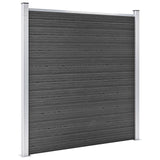 Panel de valla Vidaxl Conjunto de 699x186 CM HKC Negro