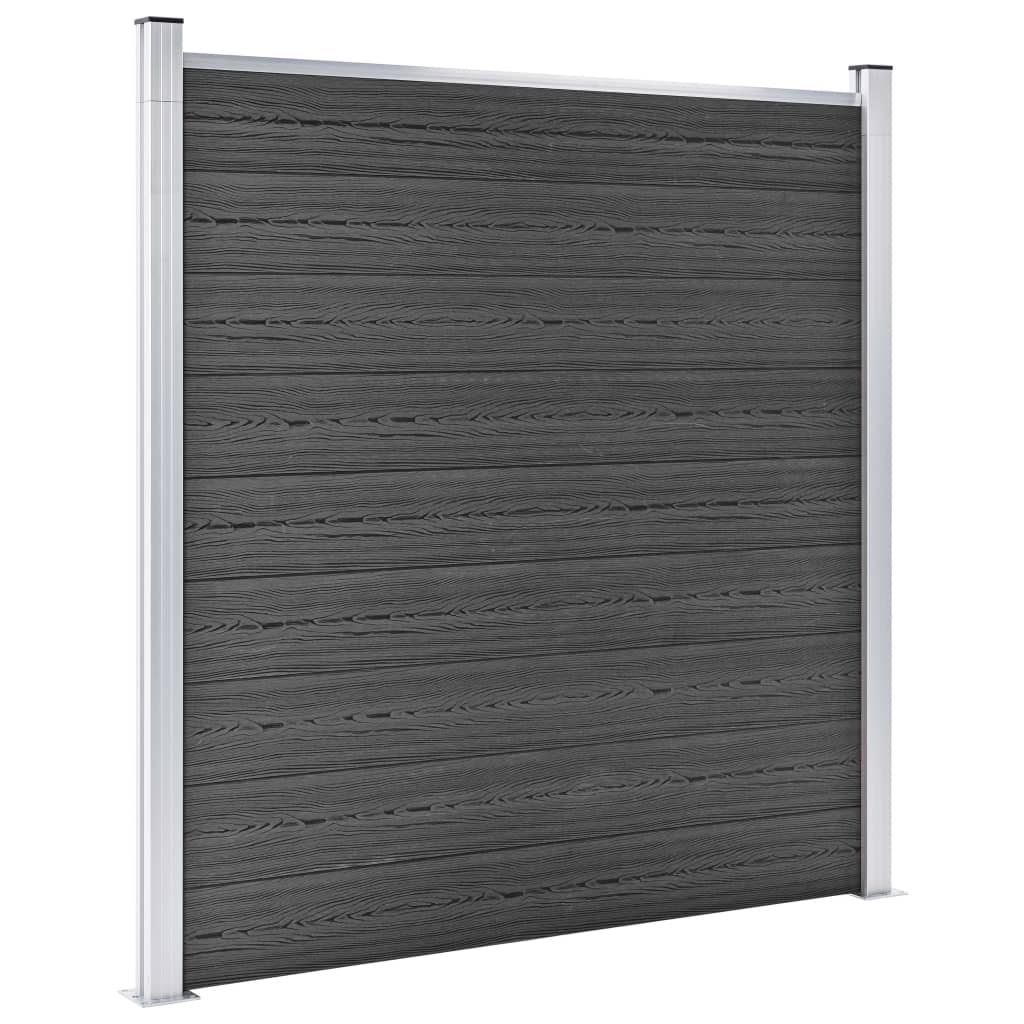 Panel de valla Vidaxl Conjunto 446X (105-186) CM HKC Negro