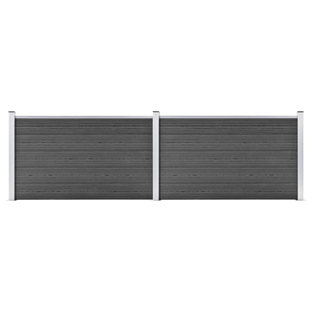 Set di pannelli di recinzione Vidaxl 353x105 cm HKC nero