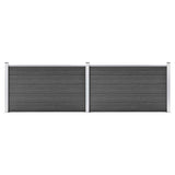 Set di pannelli di recinzione Vidaxl 353x105 cm HKC nero