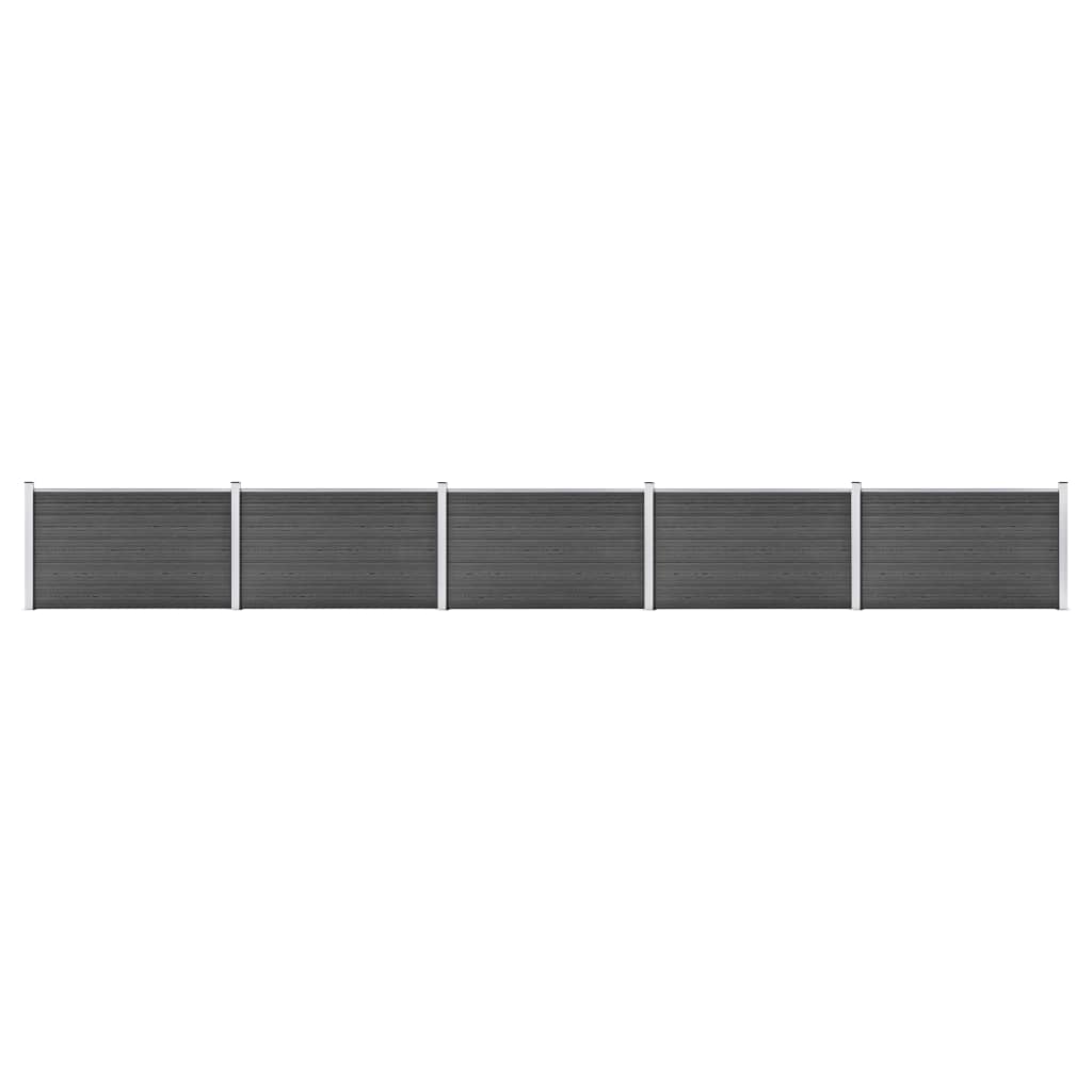 Vidaxl Fence Panel Set 872x105 CM HKC Black