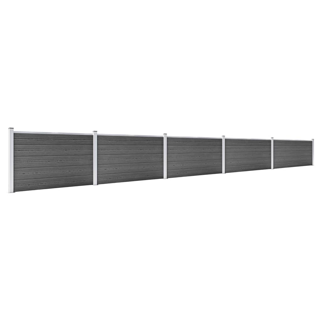 Vidaxl Fence Panel Set 872x105 CM HKC Black