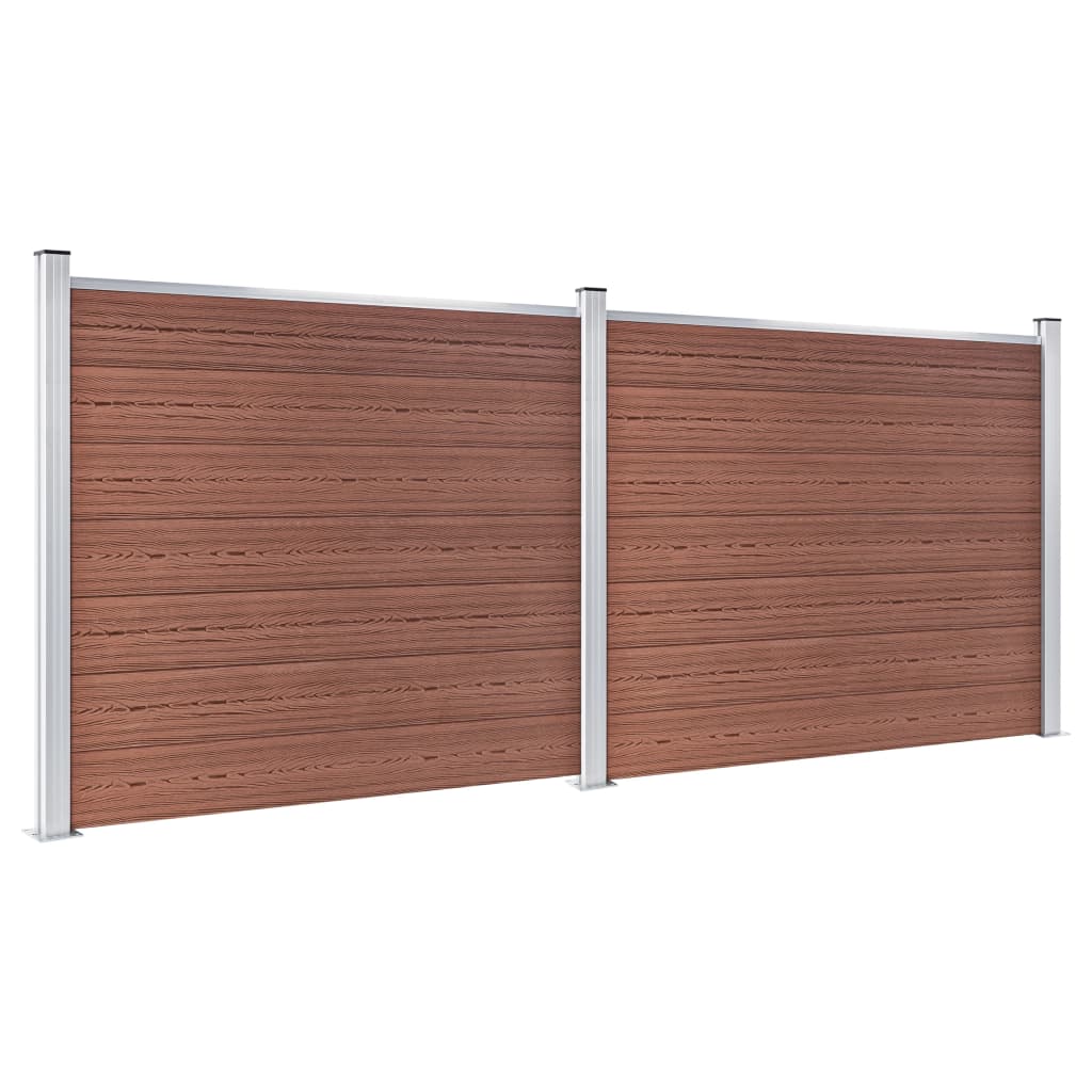 Set di pannelli di recinzione Vidaxl 353x146 cm HKC Brown