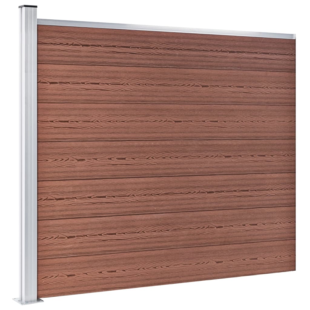 Set di pannelli di recinzione Vidaxl 353x146 cm HKC Brown