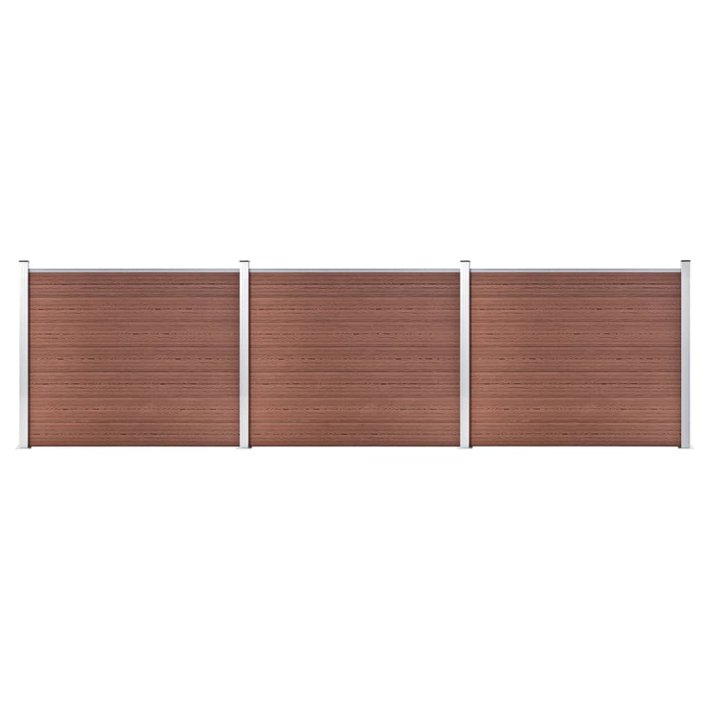 Set di pannelli di recinzione Vidaxl 526x146 cm HKC Brown