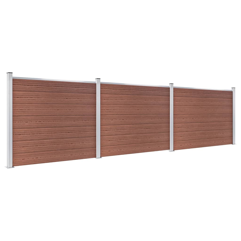 Set di pannelli di recinzione Vidaxl 526x146 cm HKC Brown