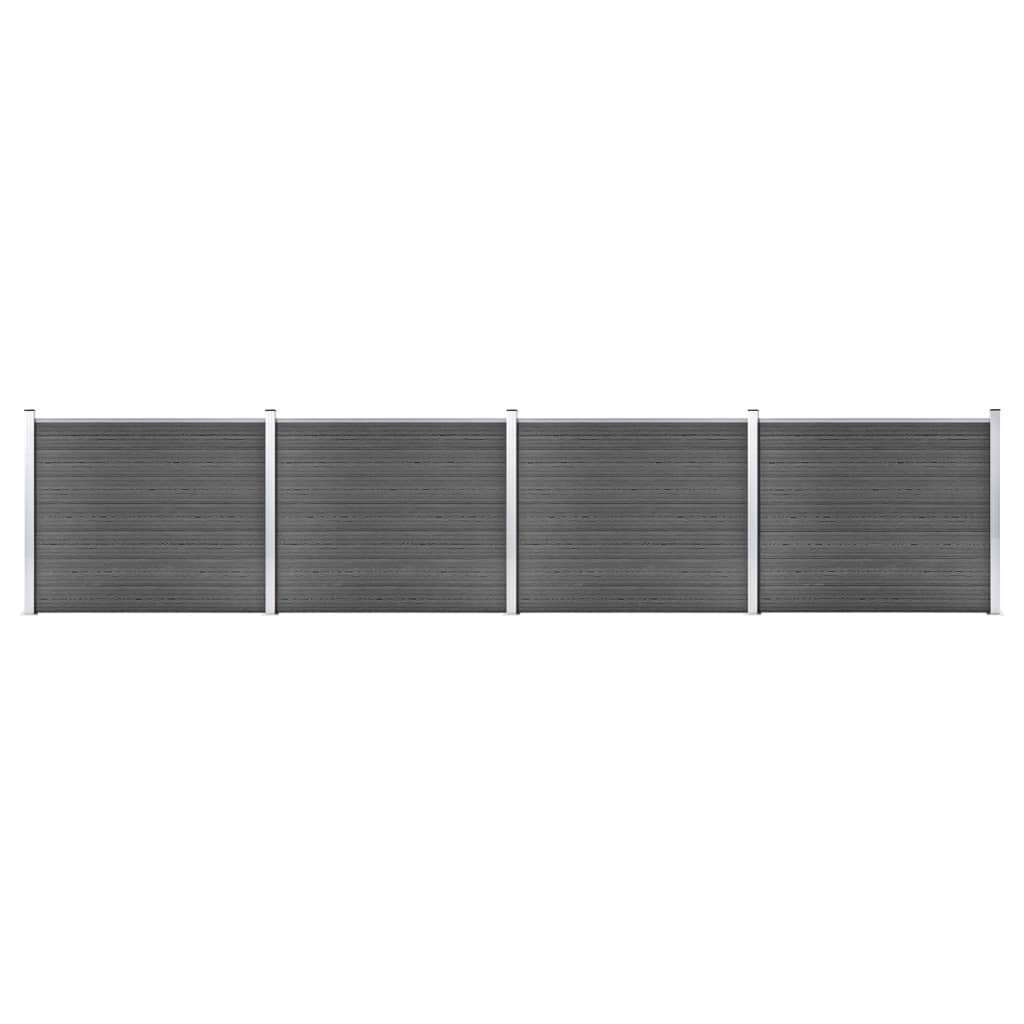 Vidaxl fence panel set 699x146 cm HKC Black