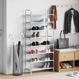 Rack de chaussures Vidaxl avec 8 étagères de métal et de couleur en tissu non tissé
