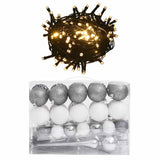 Vidaxl 61 parties de Noël en jeu avec pic et 150 LED blancs et gris