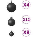 VidaXL 100-delige Kerstballenset zwart