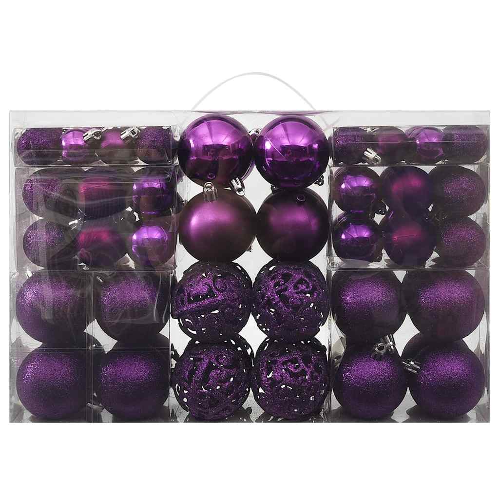 VidaXL Ensemble de boules de Noël 100 pièces violet
