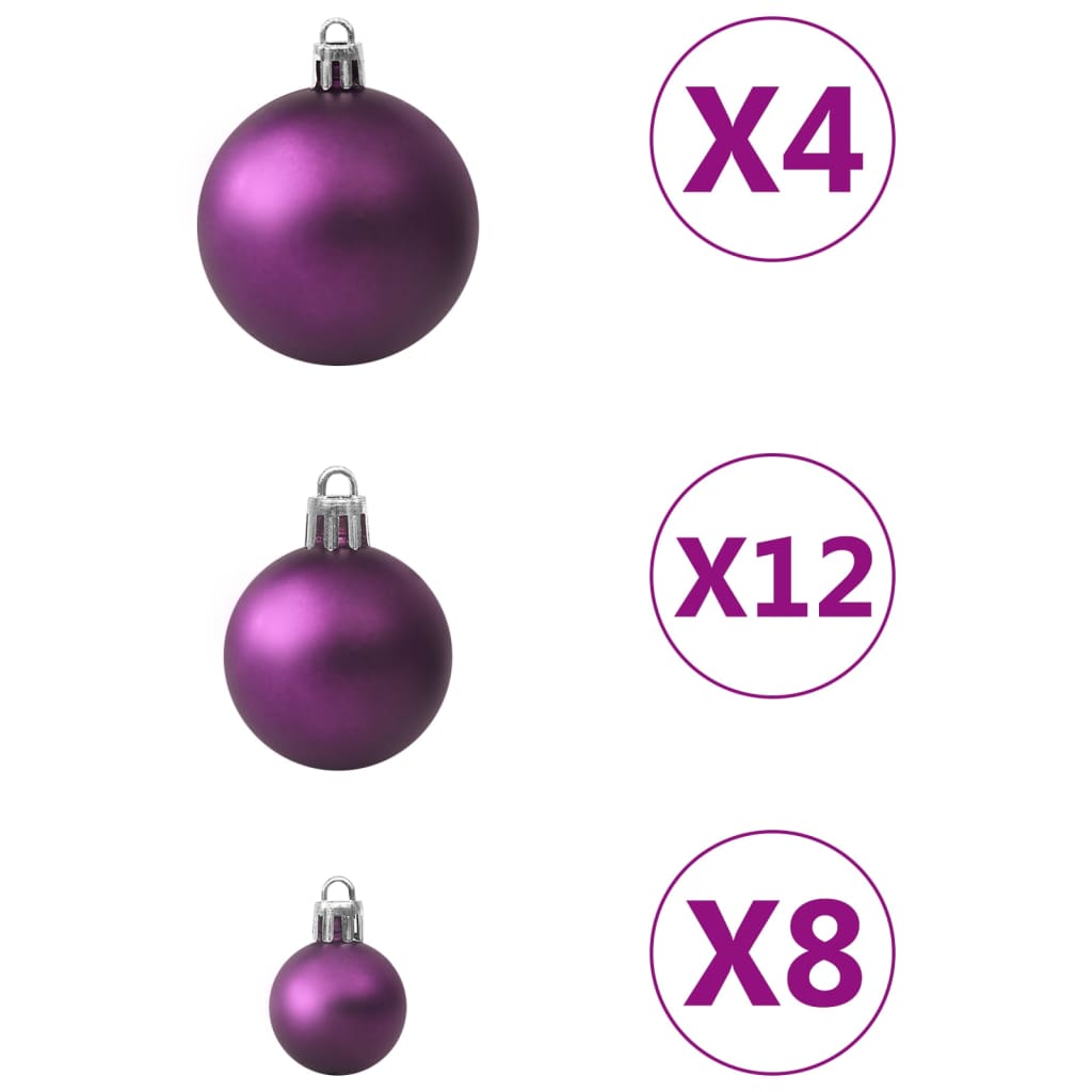 Vidaxl 100-teilige Weihnachtskugel Set Lila