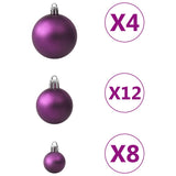 Vidaxl Set di palline di Natale a 100 pezzi viola