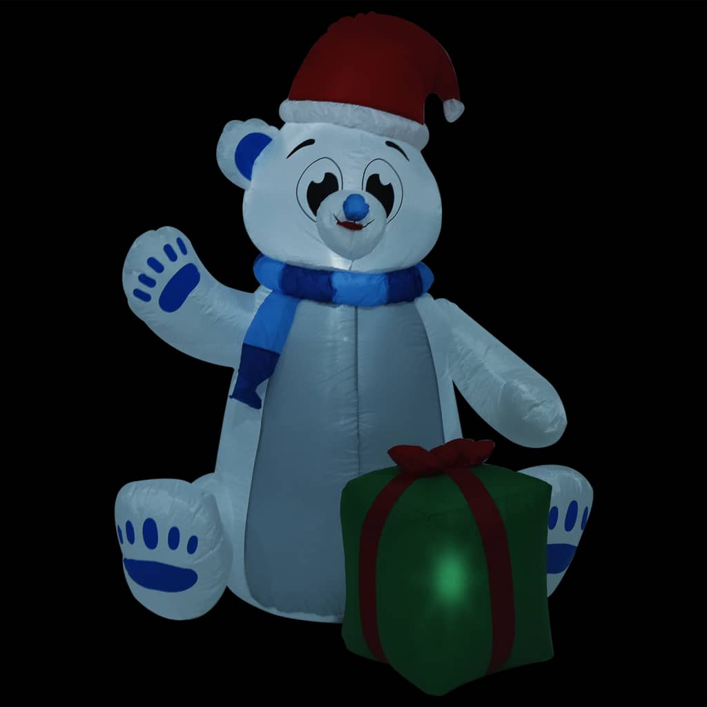 Vidaxl Christmas Figure Polar Bear Pulflable LED à l'intérieur et à l'extérieur 2,4 m