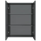 Vidaxl badkamerkast met spiegel 60x15x75 cm mdf glanzend grijs