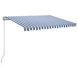 Vidaxl Luifel extensible manuellement avec LED 300x250 cm bleu et blanc