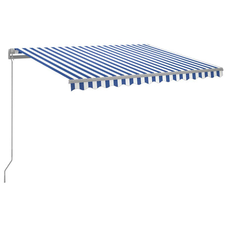 Vidaxl Luifel extensible manuellement avec LED 300x250 cm bleu et blanc