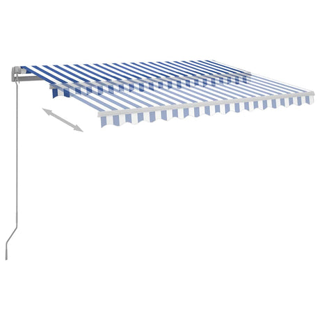Vidaxl Luifel extensible manuellement avec LED 300x250 cm bleu et blanc