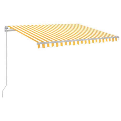 Vidaxl luifel extensible manuellement avec LED 300x250 cm jaune et blanc
