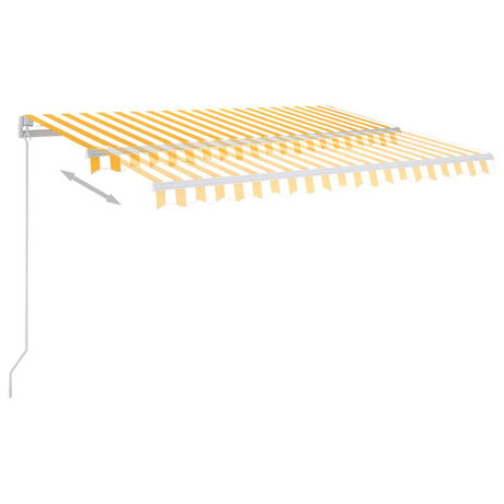 Vidaxl luifel extensible manuellement avec LED 300x250 cm jaune et blanc