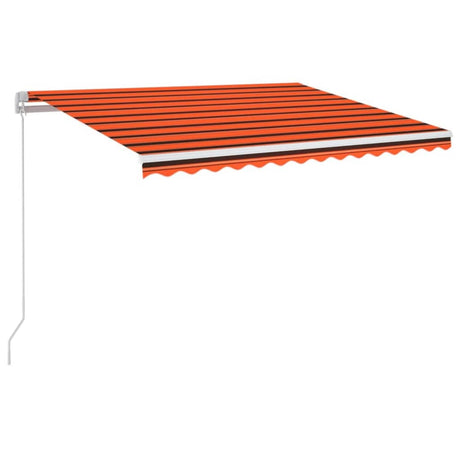 Vidaxl Luifel extensible manuellement avec LED 350x250 cm orange et brun