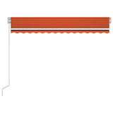 Vidaxl Luifel extensible manuellement avec LED 350x250 cm orange et brun