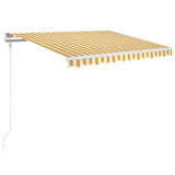 Vidaxl Luifel étend automatiquement 350x250 cm jaune et blanc
