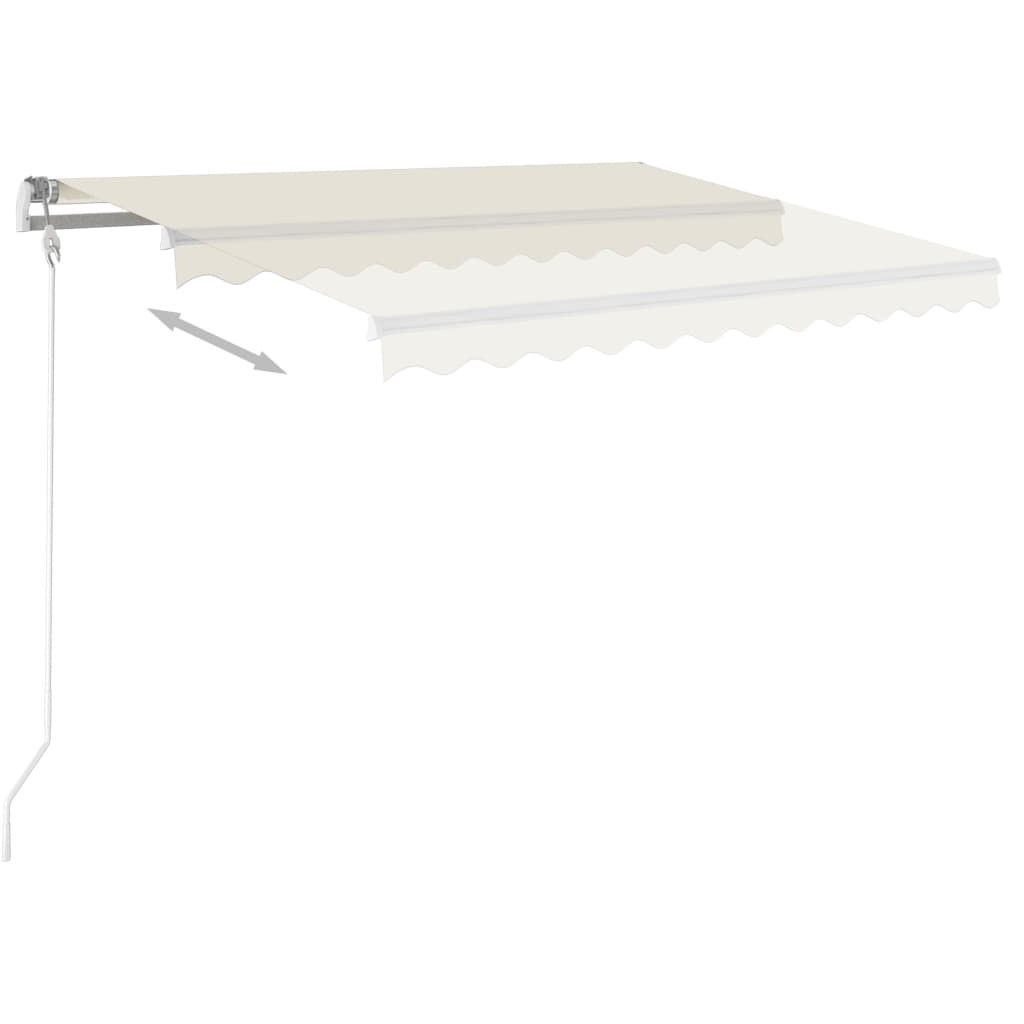 Vidaxl Luifel Automatique avec led et capteur de vent 350x250 cm couleur crème