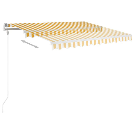 Vidaxl Luifel Automatique avec led et capteur de vent 350x250 cm jaune et blanc