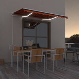 Vidaxl luifel automatique avec capteur de vent LED 350x250 cm brun orange