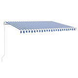 Vidaxl Luifel extensible manuellement avec LED 400x300 cm bleu et blanc