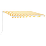 Vidaxl Luifel extensible manuellement avec LED 400x300 cm jaune et blanc