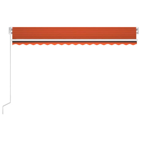 Vidaxl Luifel extensible manuellement avec LED 400x300 cm orange et marron