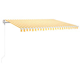 Vidaxl Luifel automatique avec led et capteur de vent 400x300 cm jaune et blanc