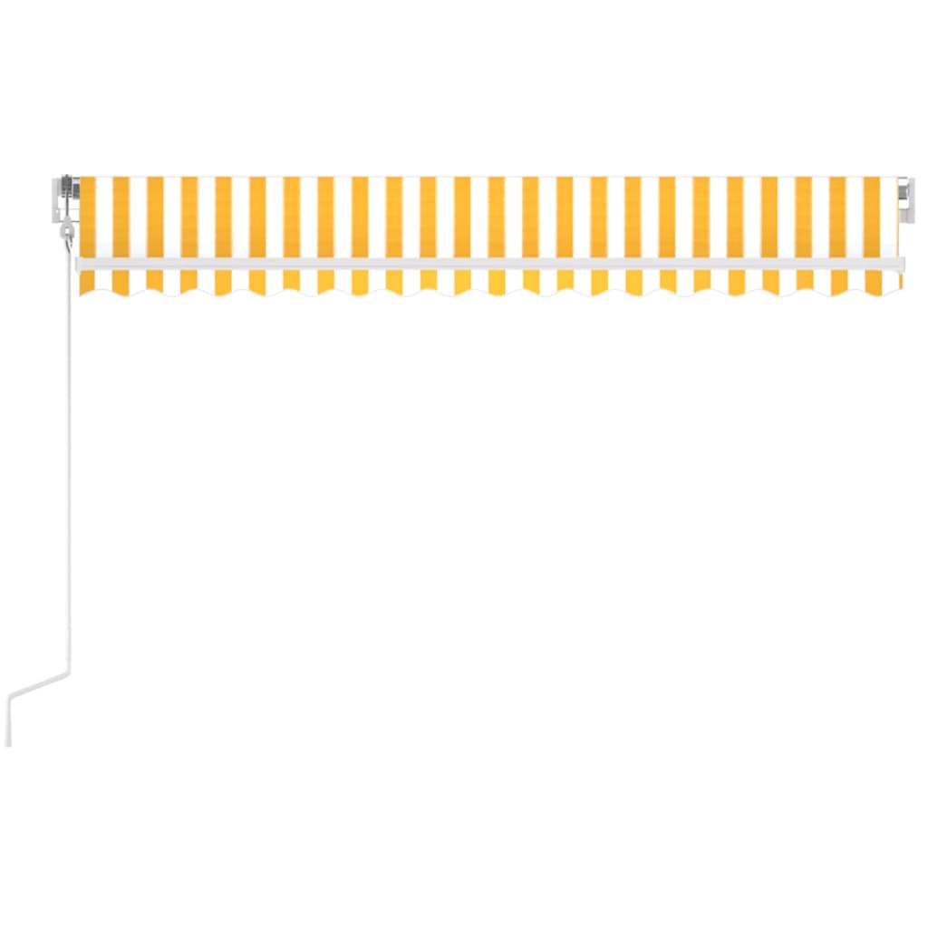 Vidaxl Luifel automatique avec led et capteur de vent 400x300 cm jaune et blanc