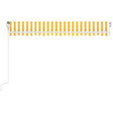 Vidaxl Luifel automatique avec led et capteur de vent 400x300 cm jaune et blanc