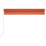 Vidaxl Luifel Automatique avec capteur de vent LED 400x300 cm Brun orange