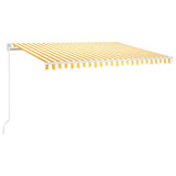 Vidaxl Luifel étend manuellement 450x300 cm jaune et blanc
