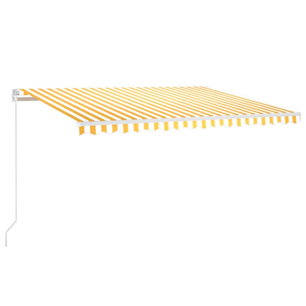 Vidaxl Luifel extensible manuellement avec LED 450x300 cm jaune et blanc