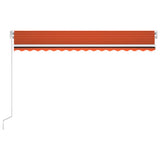 Vidaxl Luifel extensible manuellement avec LED 450x300 cm orange et brun