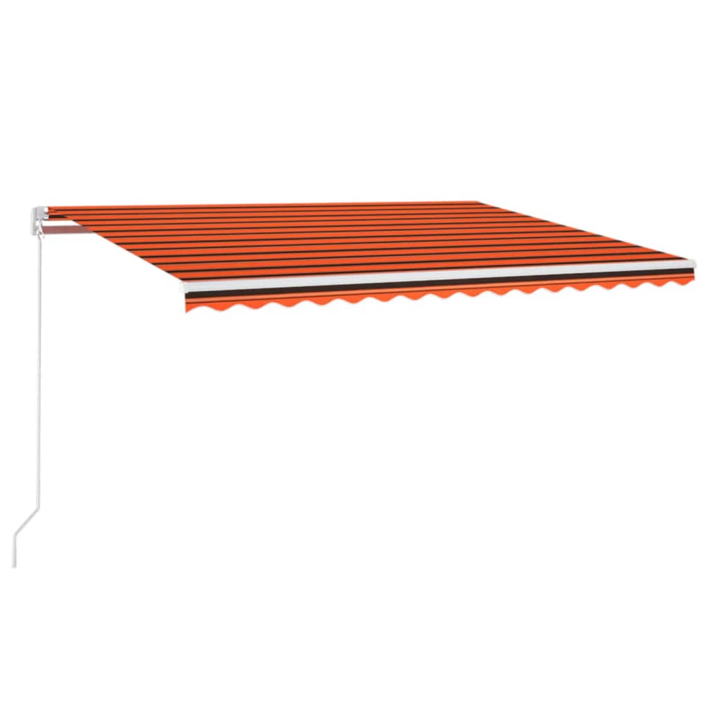 Vidaxl Luifel Automatique avec capteur de vent LED 450x300 cm Brun orange