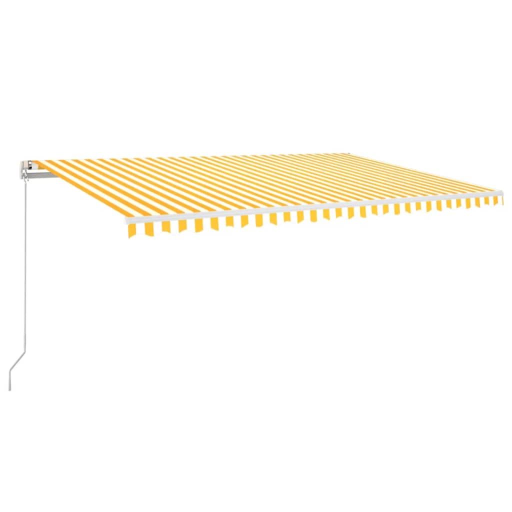 Vidaxl luifel extensible manuellement avec LED 500x300 cm jaune et blanc