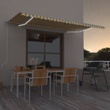 Vidaxl luifel extensible manuellement avec LED 500x300 cm jaune et blanc