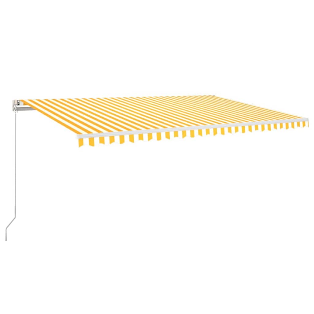 Vidaxl Luifel étend automatiquement 500x300 cm jaune et blanc
