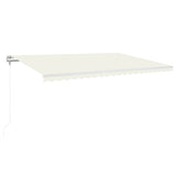 Vidaxl Luifel Automatique avec led et capteur de vent 500x300 cm couleur crème
